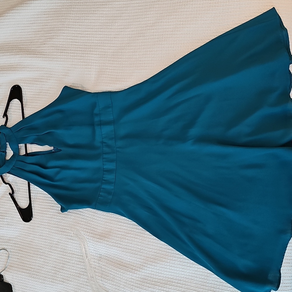 Express Halter Neck Teal Dress